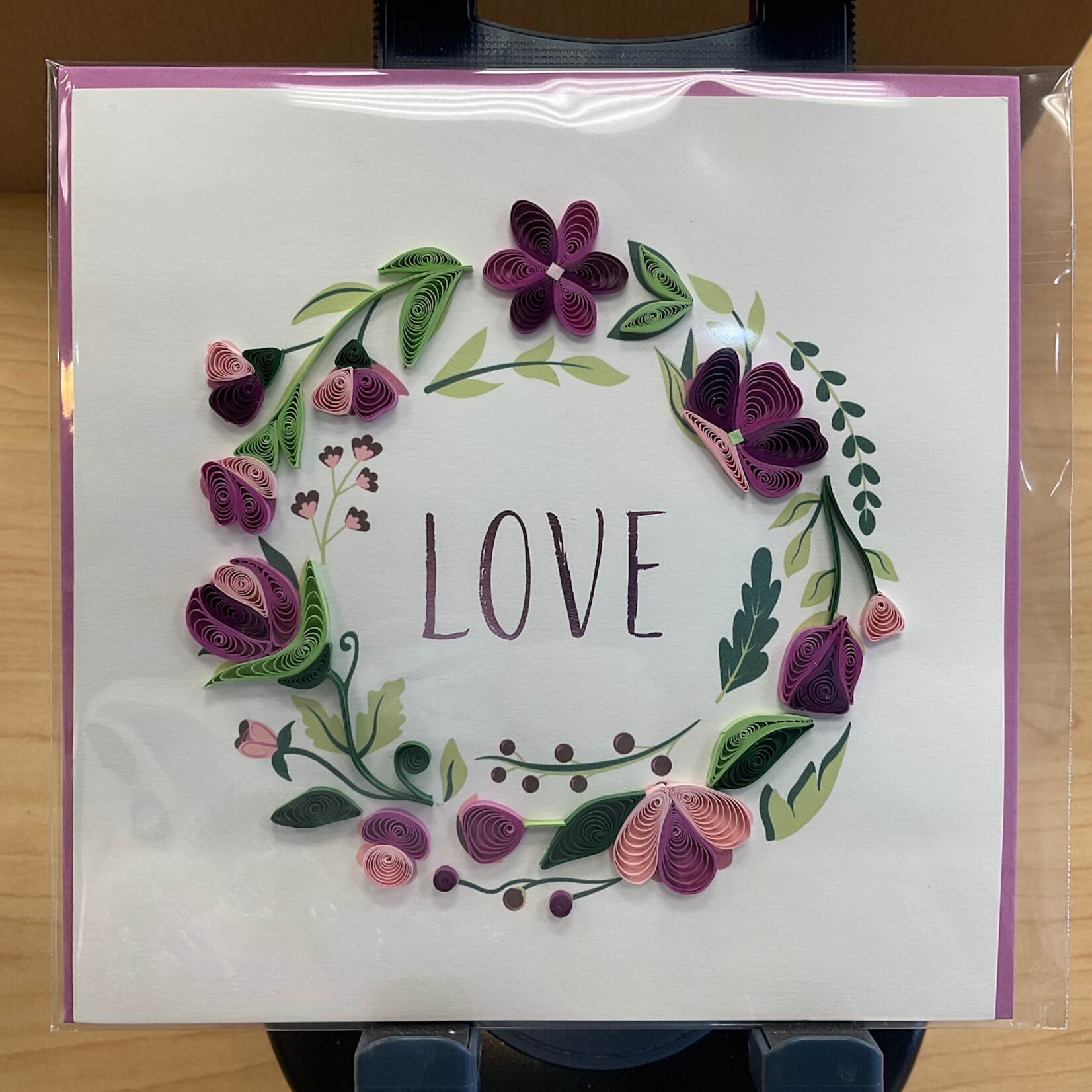 Quilling Card LOVE Floral Wreath Quilled Card