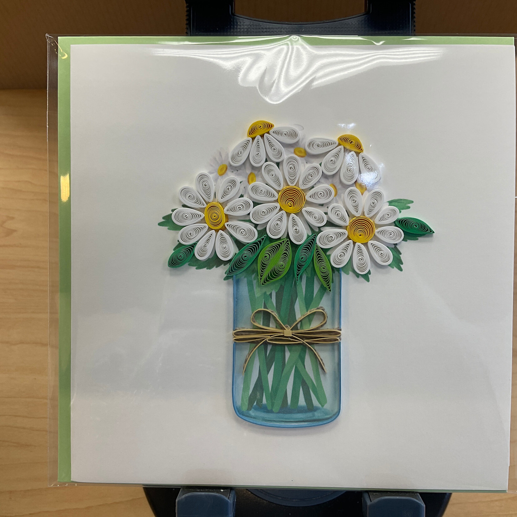 Quilling Card White Daisies in Jar Quilled Card