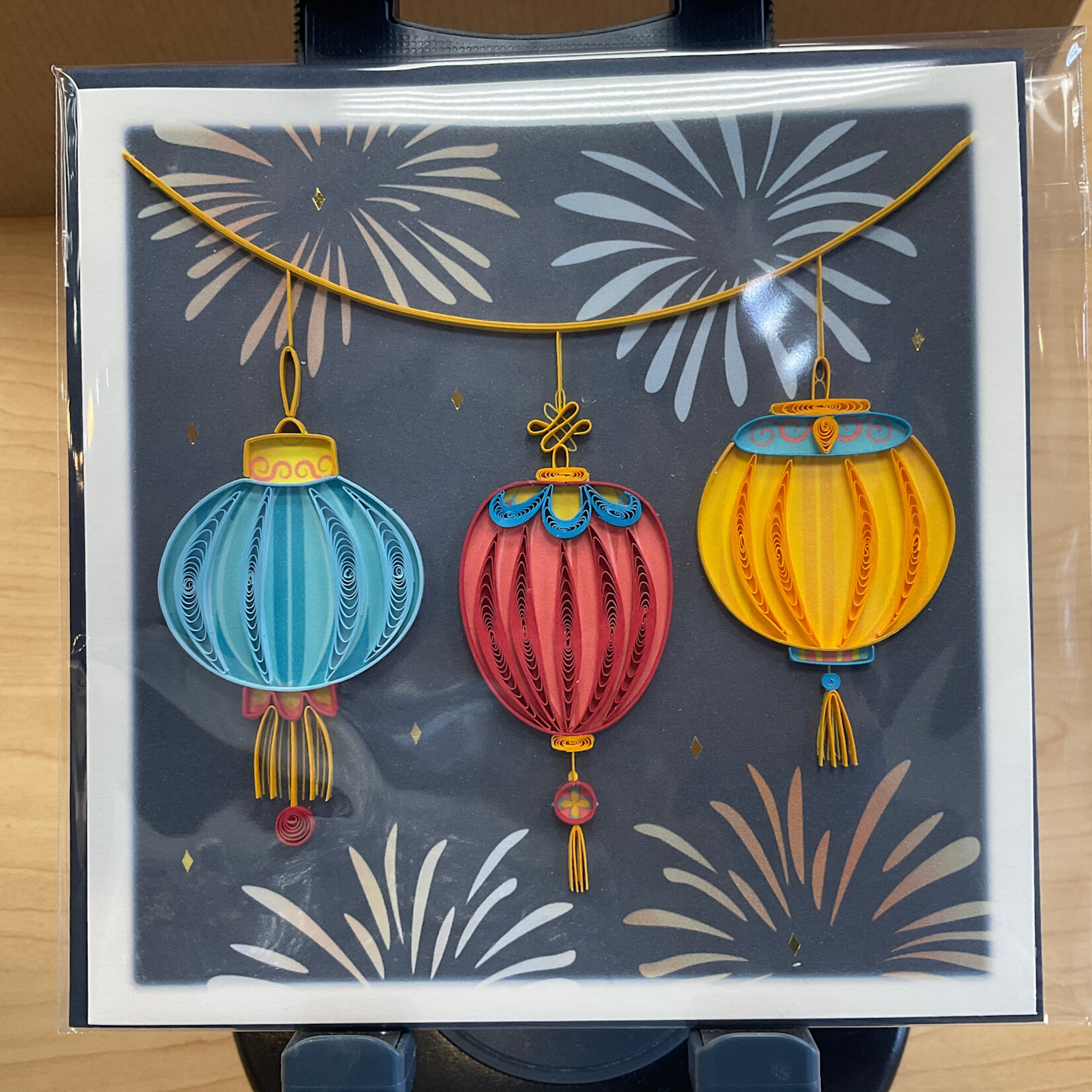Quilling Card New Years Lanterns Quilled Card
