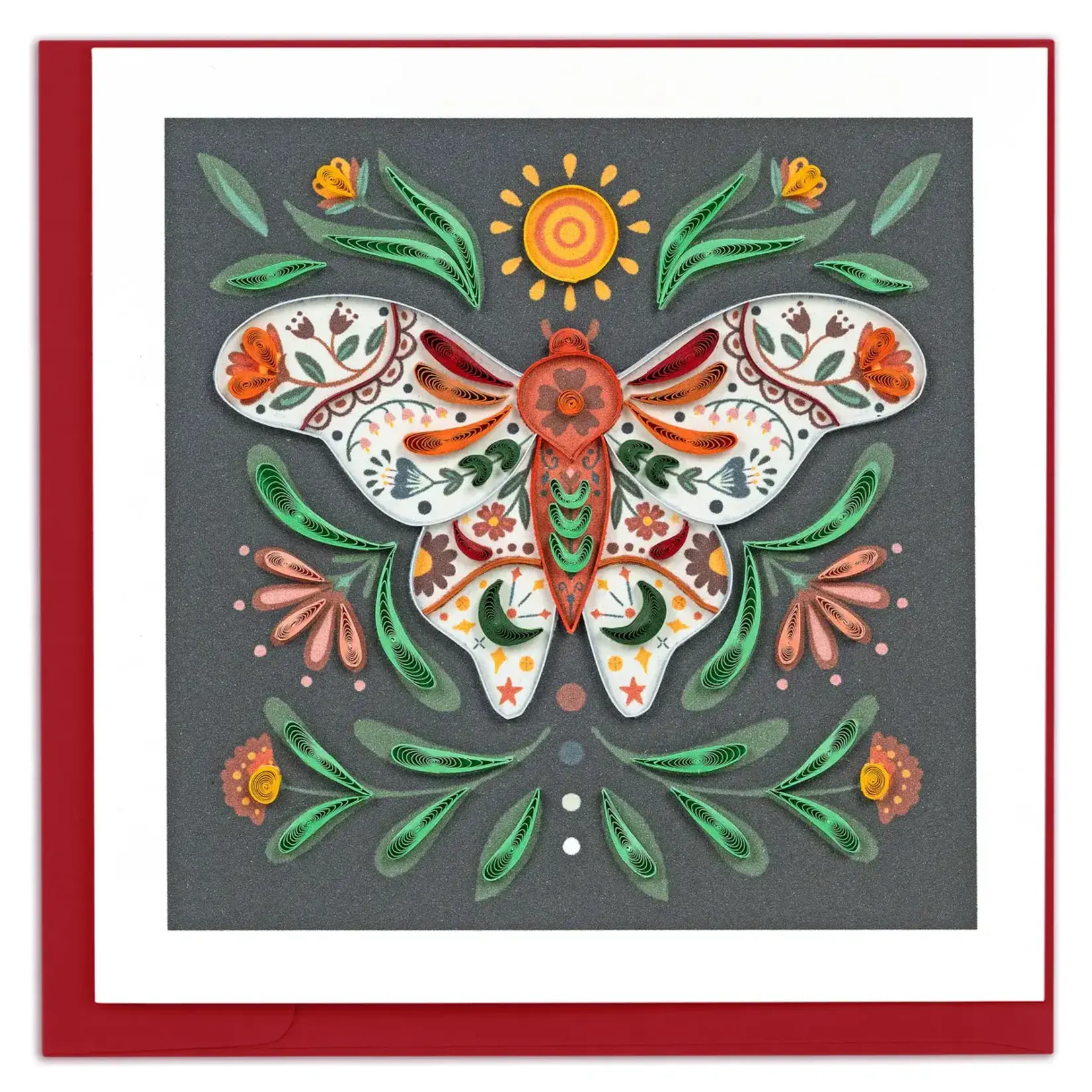 Quilling Card Cottage Core Moth Quilled Card