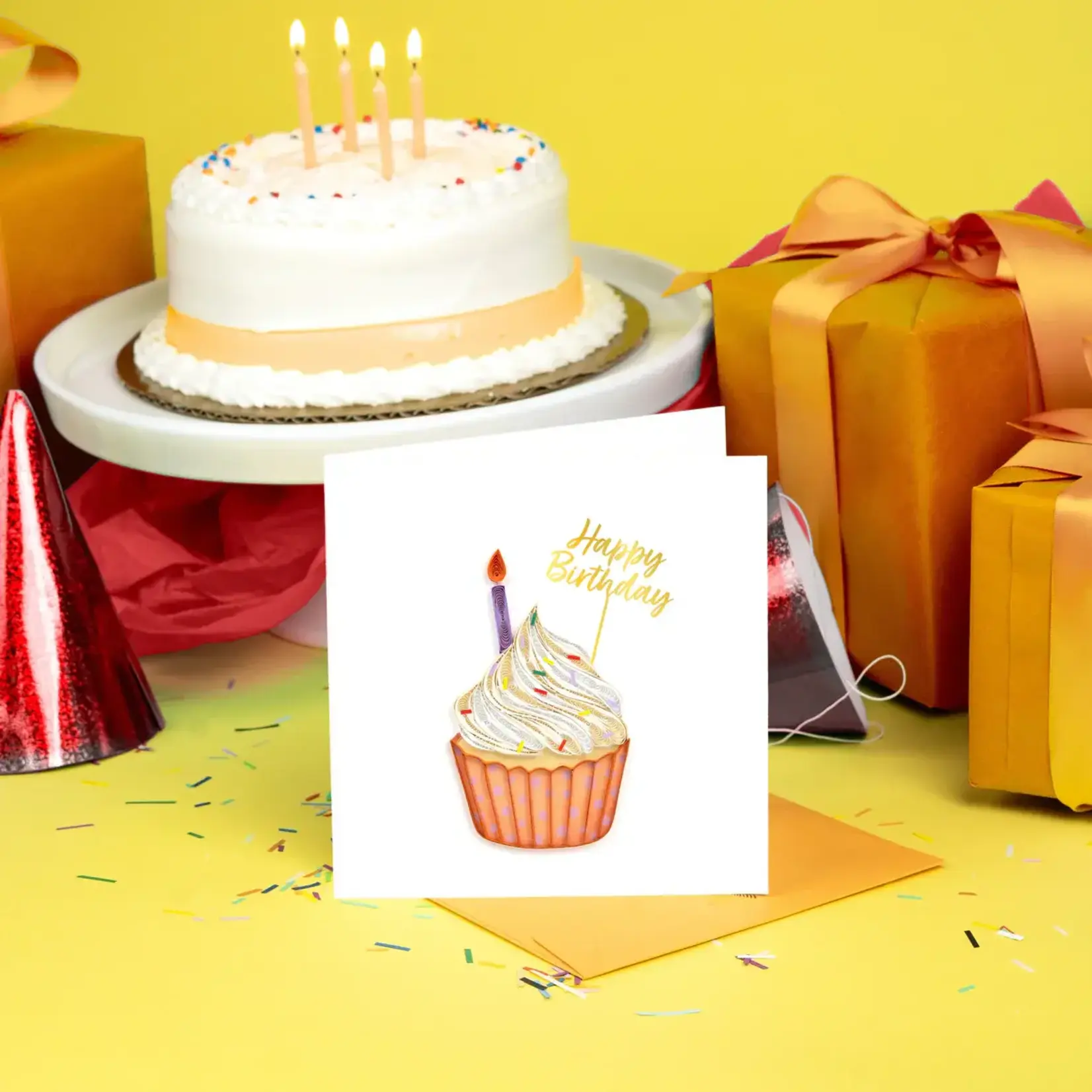 Quilling Card Polka Dot Cupcake Quilled Card