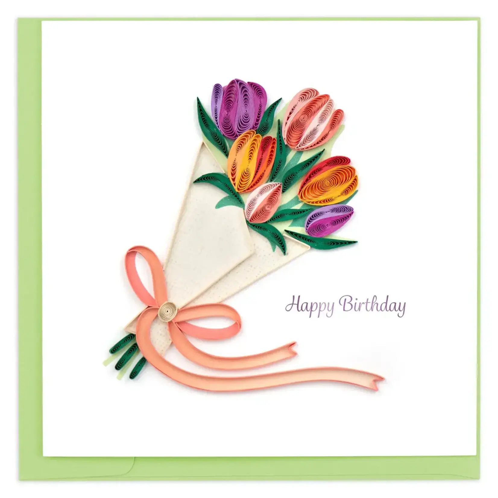 Quilling Card Birthday Tulip Bouquet Quilled Card