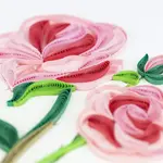 Quilling Card Long Stem Pink Roses Quilled Card