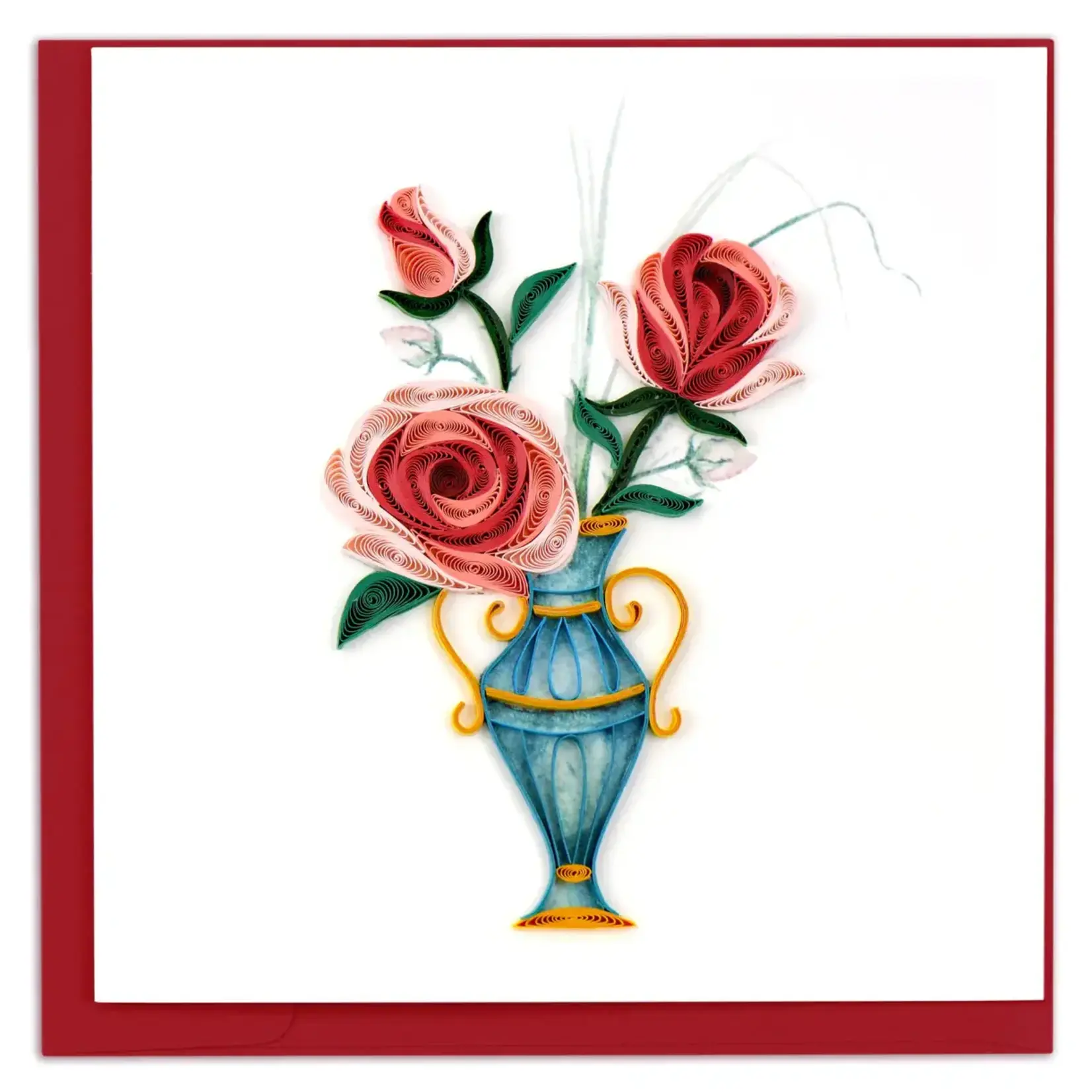Quilling Card Victorian Rose Bouquet Quilled Card