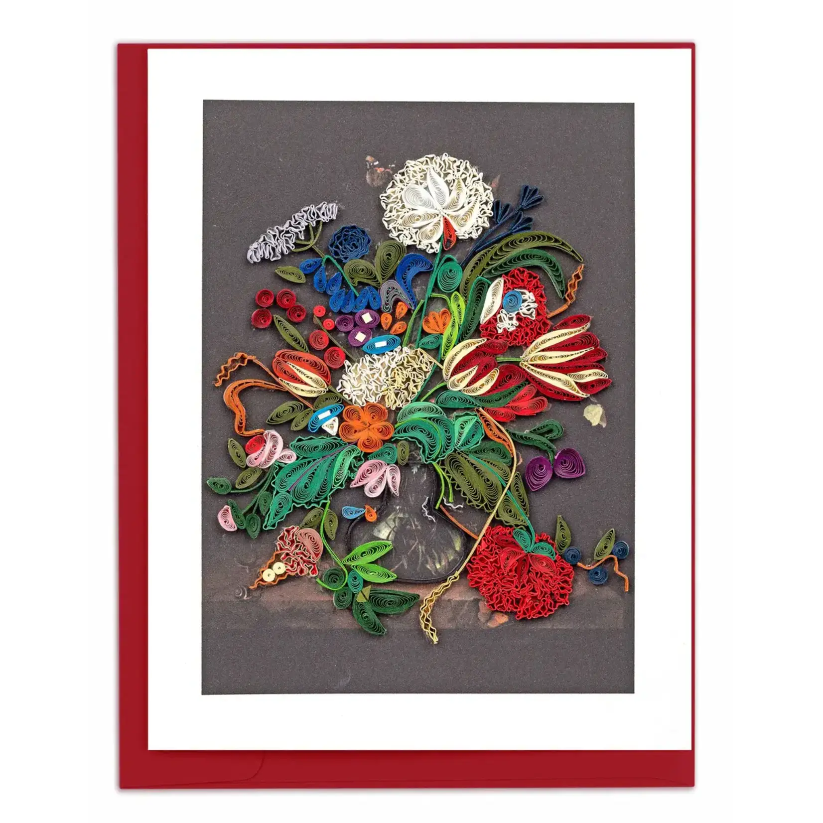 Quilling Card Vase of Flowers, De Heem- Artist Series Quilled Card