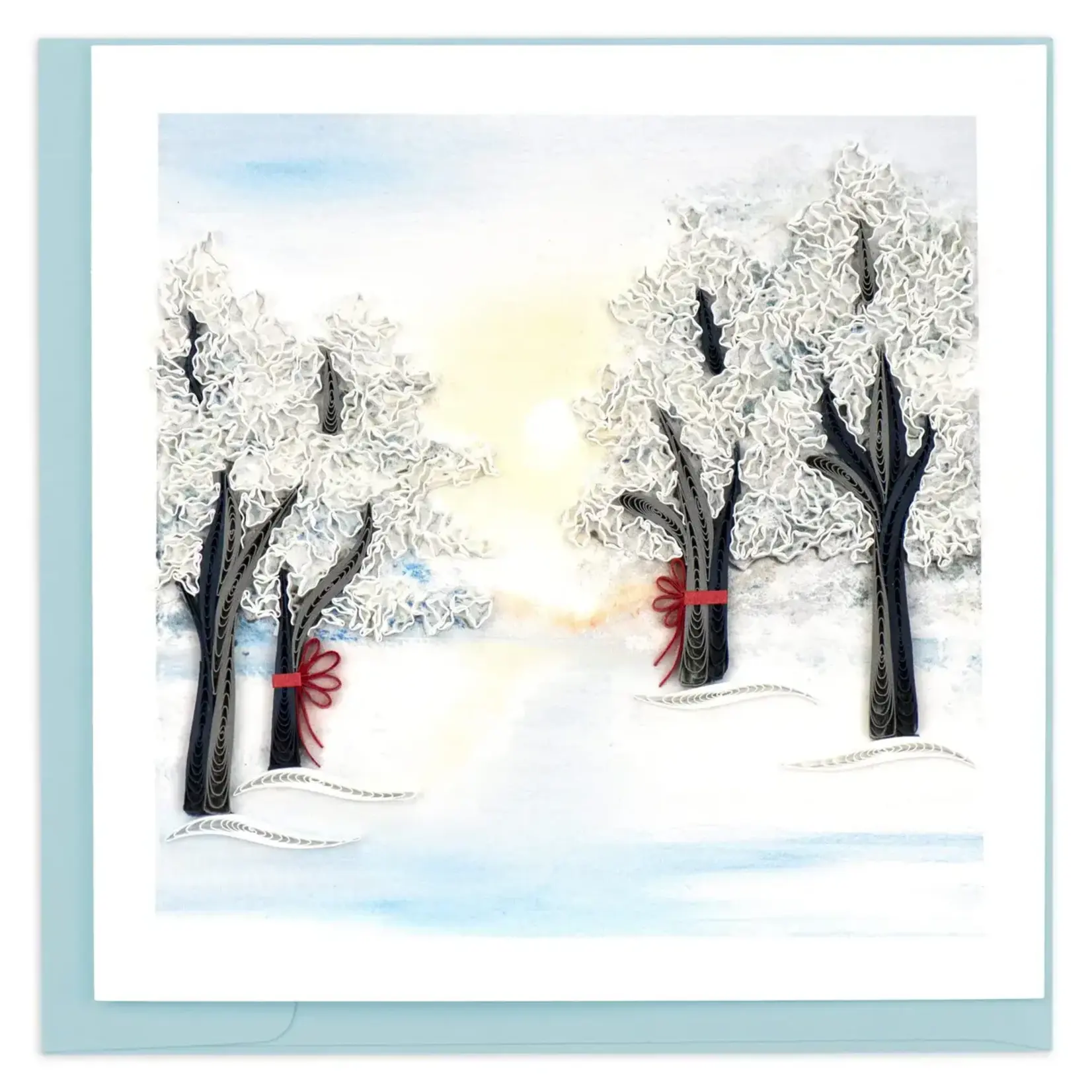 Quilling Card Snow Covered Trees Quilled Card