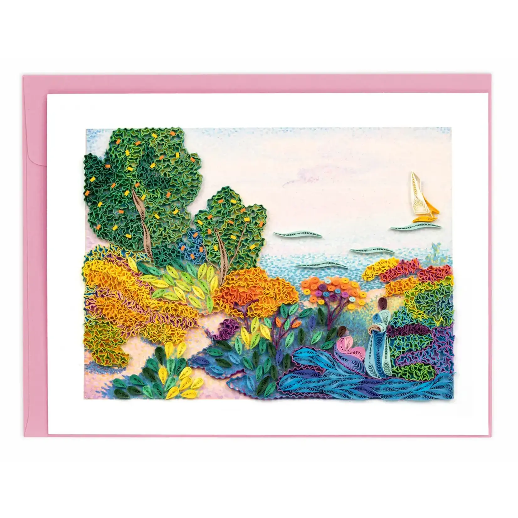 Quilling Card Two Women by the Shore- Artist Series Quilled Card