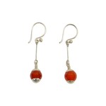 Minga Imports Sterling Silver Stone Pearl Earrings Amber