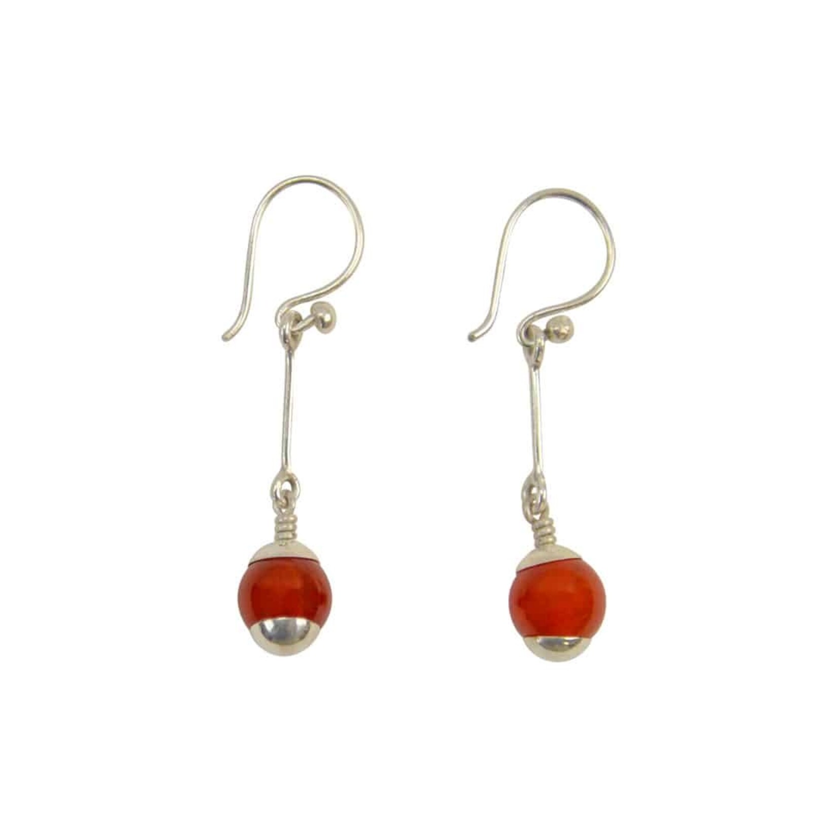 Minga Imports Sterling Silver Stone Pearl Earrings Amber