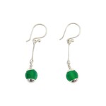 Minga Imports Sterling Silver Stone Pearl Earrings Aventurine