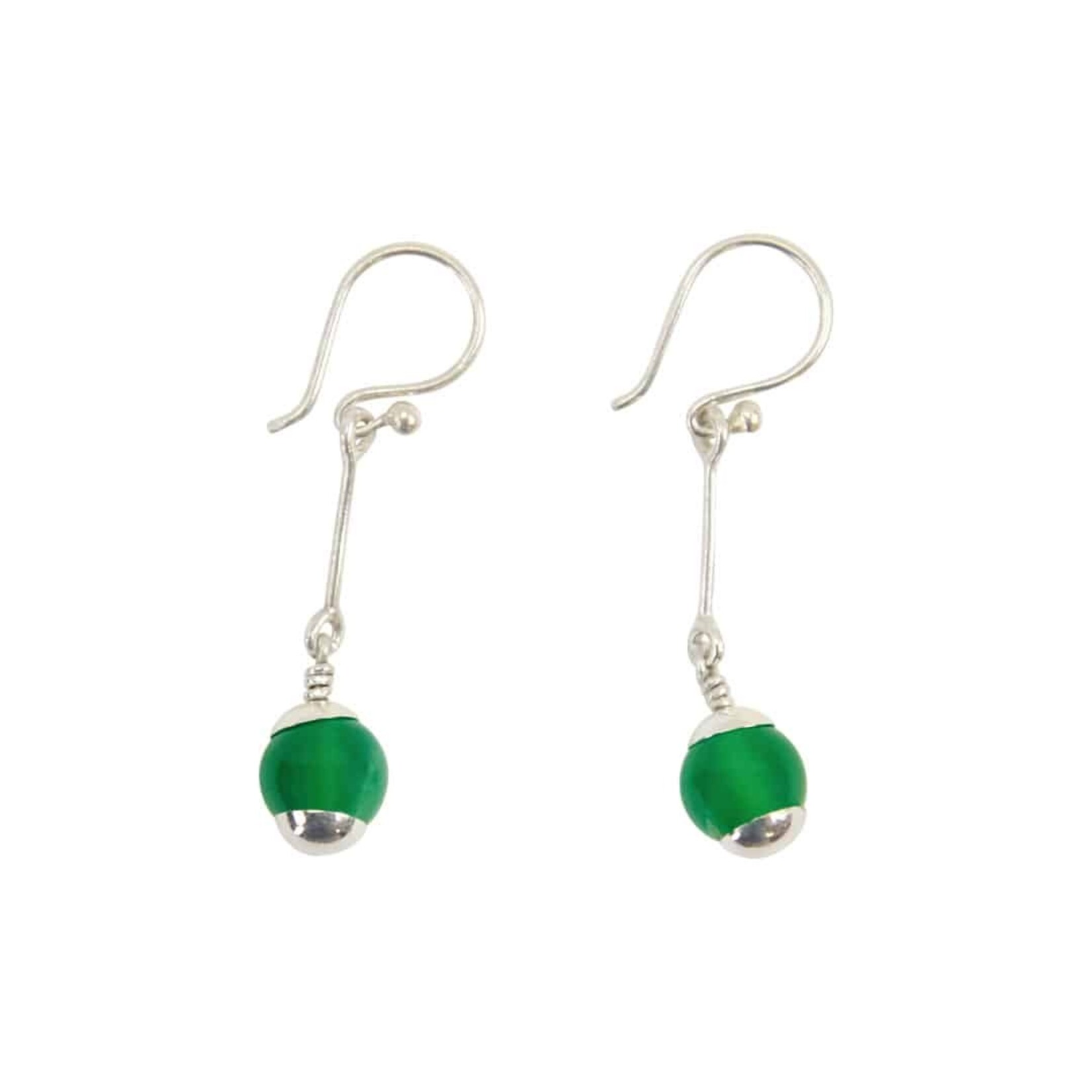 Minga Imports Sterling Silver Stone Pearl Earrings Aventurine