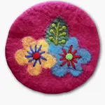 Ganesh Himal Felted Wood Embroidered Flower Design- Assorted Colors