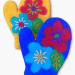 Ganesh Himal Felted Embroidered Flower Design Oven Mitt