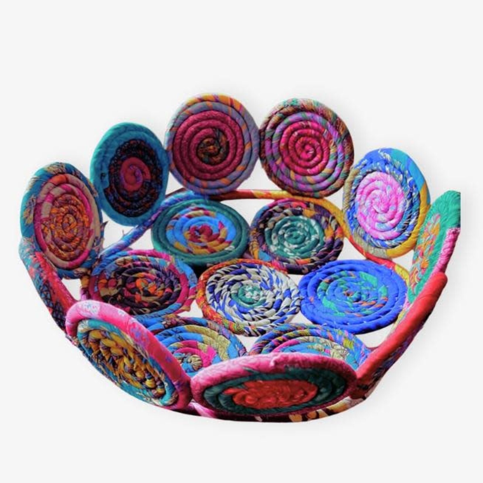 Ganesh Himal Coil Sari Wrap Flat Bottom Bowl/Basket
