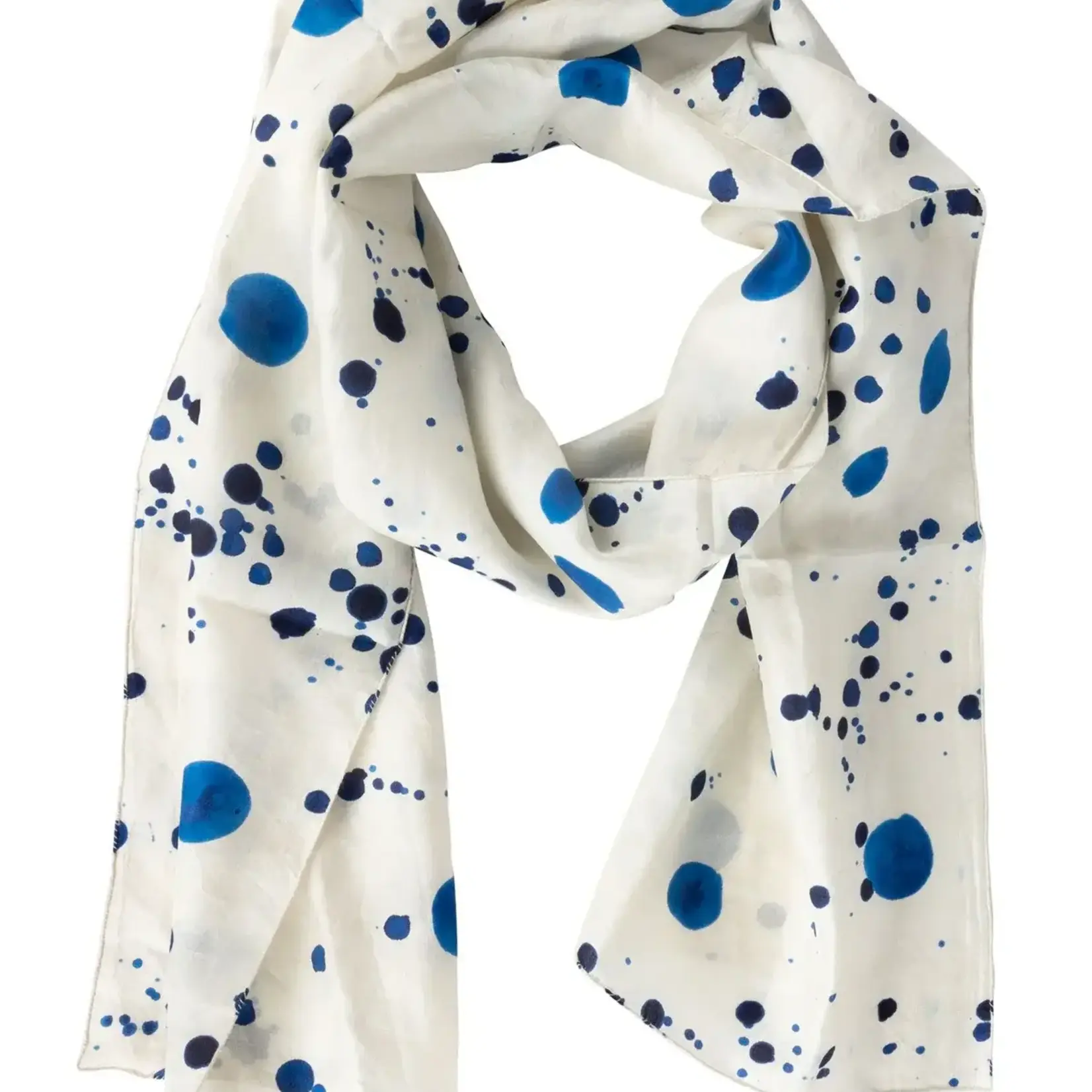 Ten Thousand Villages Ink Splatters Silk Scarf