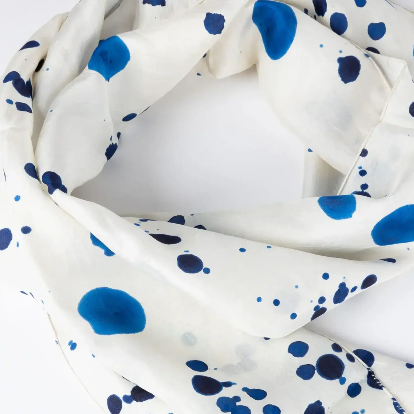 Ten Thousand Villages Ink Splatters Silk Scarf