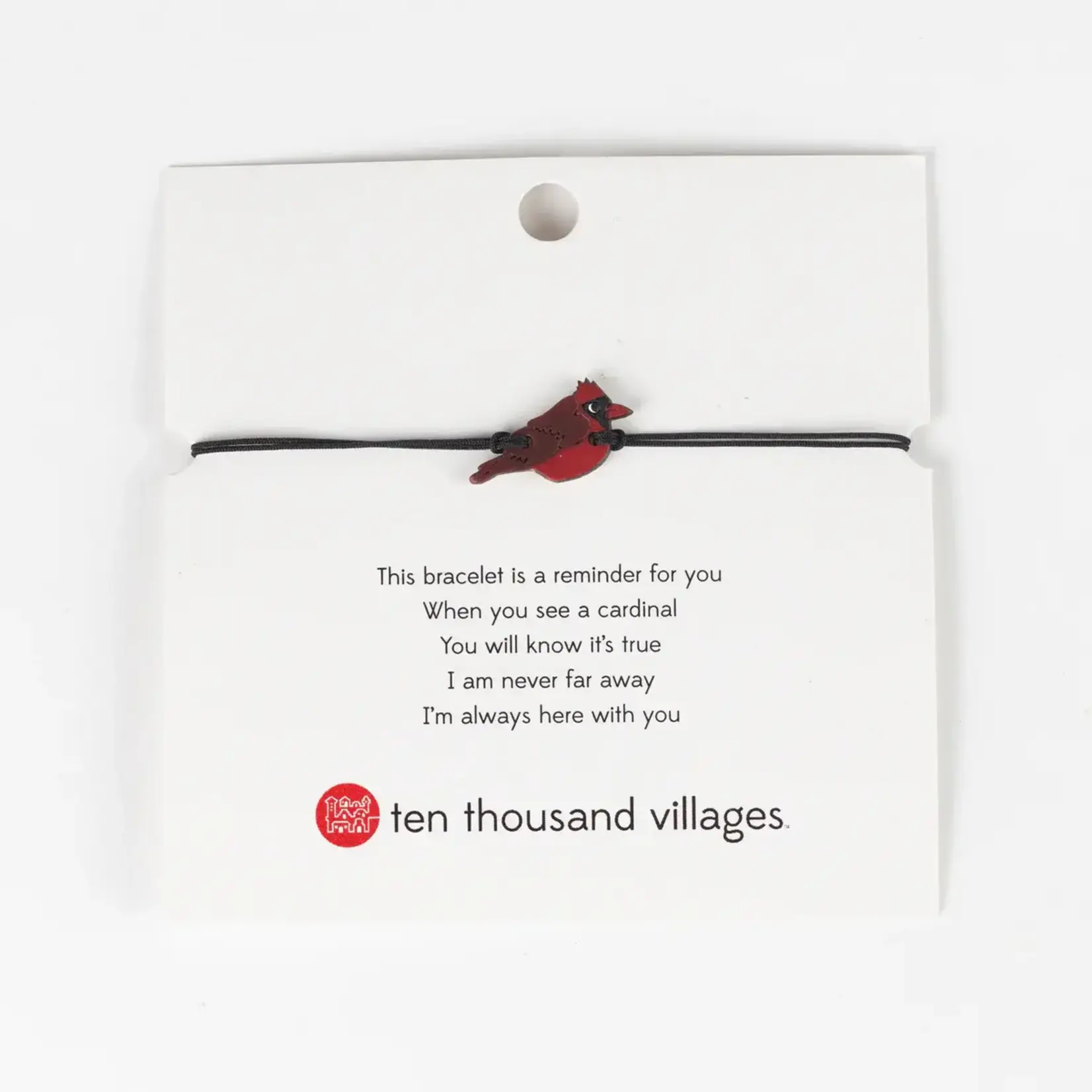 Ten Thousand Villages Handcarved Cardinal Bracelet