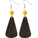 Global Mamas Coconut Drop: Earrings-Mustard