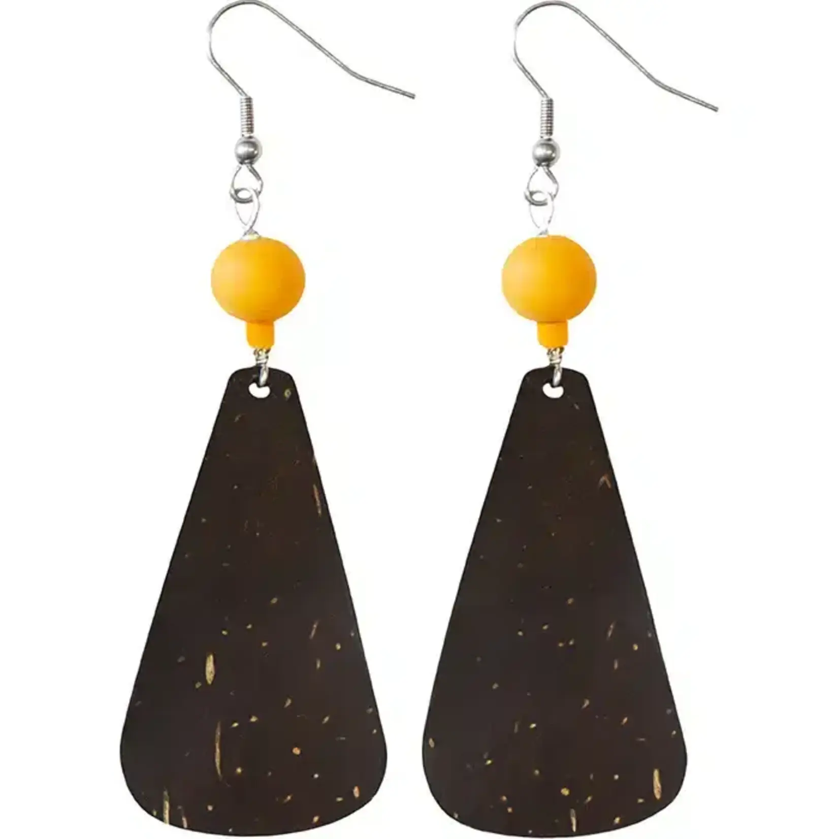 Global Mamas Coconut Drop: Earrings-Mustard