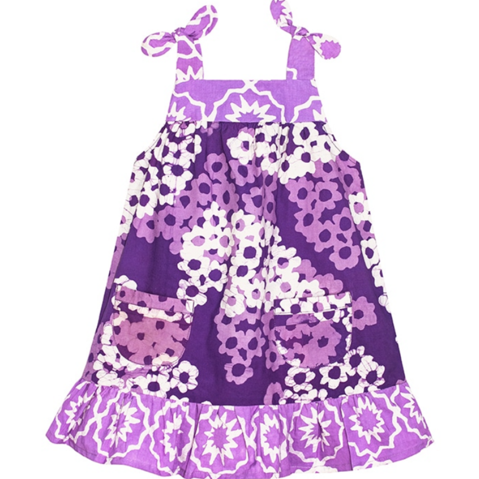 Global Mamas Pocket Dress: Lilacs- Purple-Organic-12M