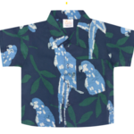 Global Mamas Button Down Shirt- Parrots- Spruce-Organic-18M