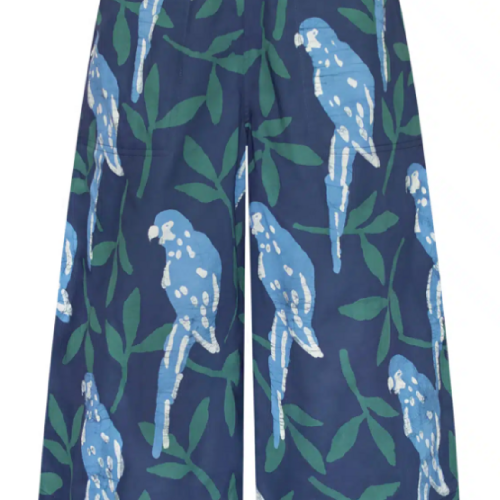 Global Mamas Trousers- Crop: Parrot-Spruce-Organic-XL