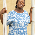 Global Mamas Crew Blouse: Tiles-Stone-Organic-S