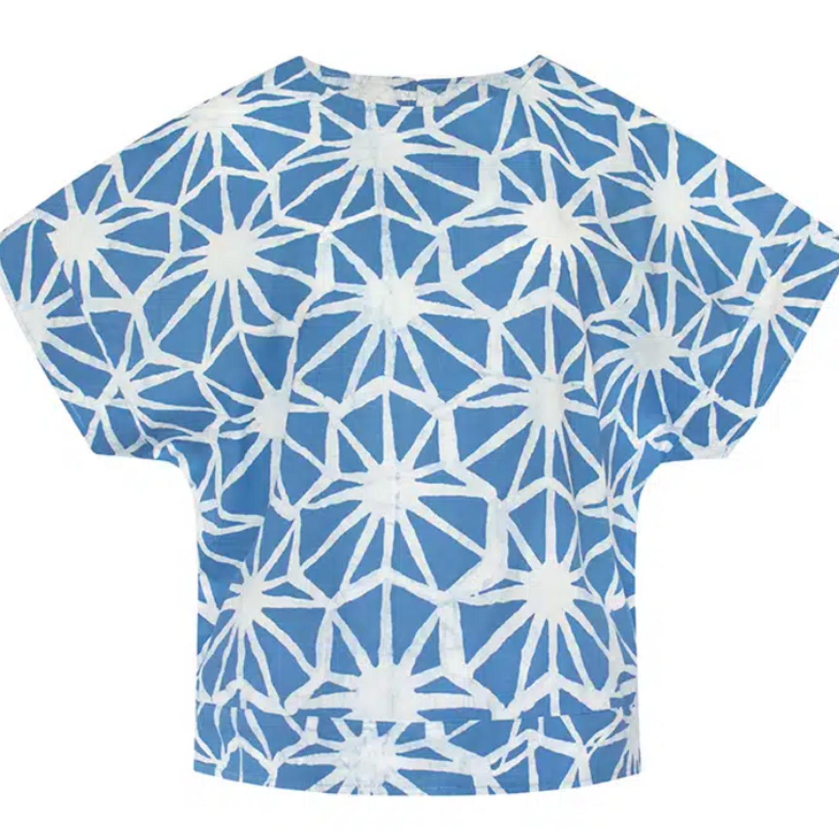 Global Mamas Crew Blouse: Tiles-Stone-Organic-M