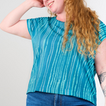 Global Mamas Knit Mesa Top: Reeds- Teal-Organic-L