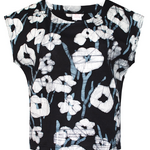 Global Mamas Knit Mesa Top: Painted Floral-Black-Organic-S