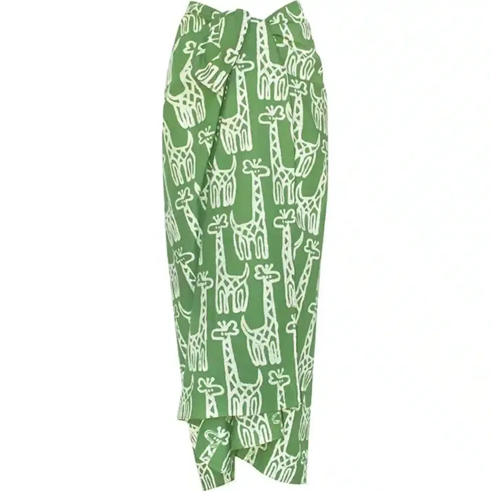 Global Mamas Sarong: Giraffe-Olive-Organic