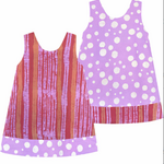 Global Mamas Reversible Dress: Reeds-Melon-Organic-Size 2