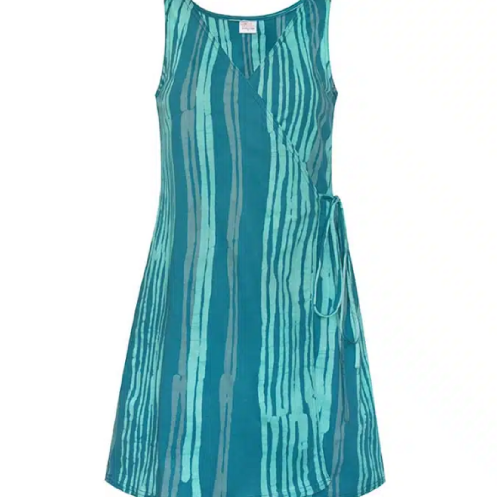 Global Mamas Knit Dress-Wrap: Reeds-Teal-Organic-L