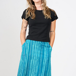 Global Mamas Knit Sierra Skirt: Reeds-Teal-Organic-XL
