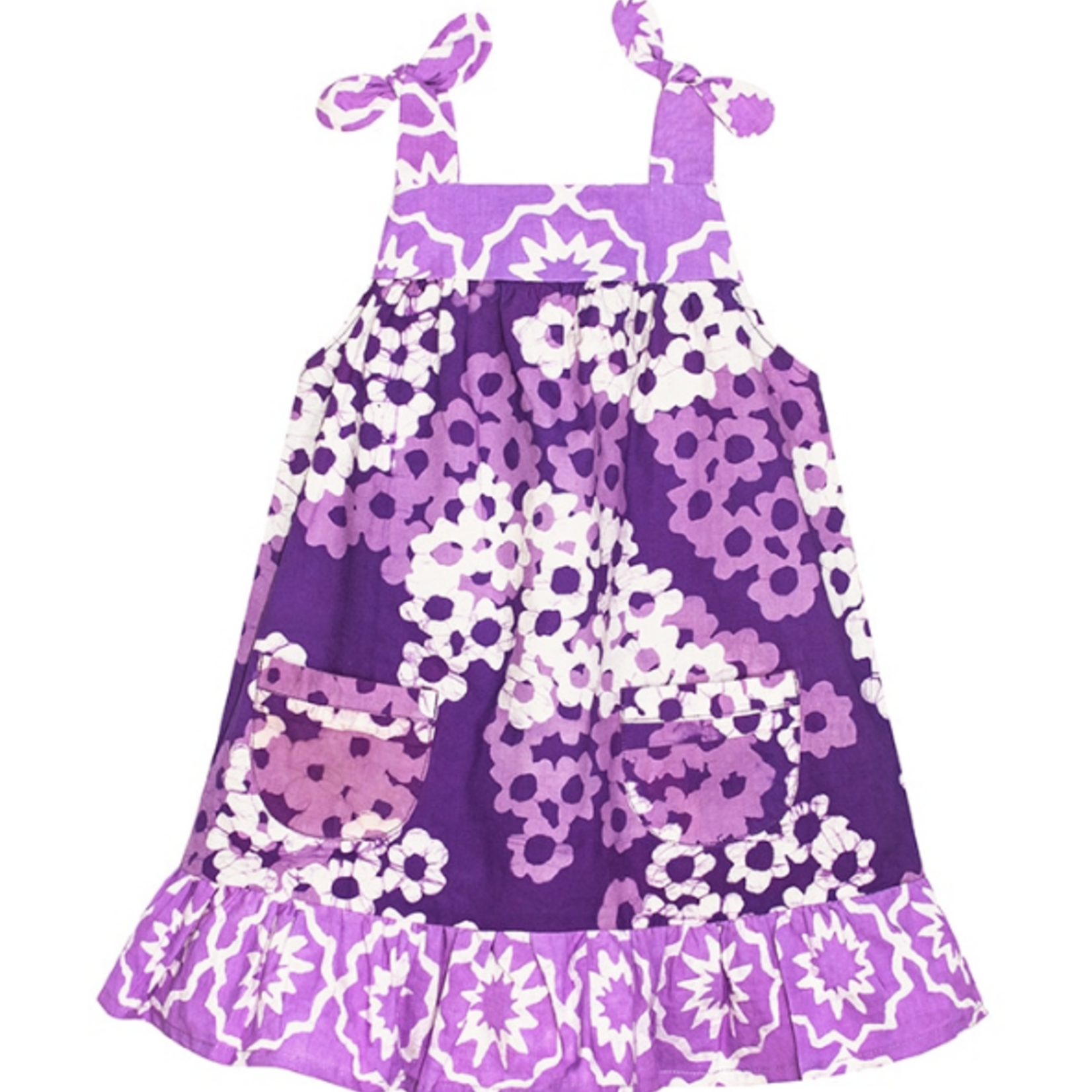 Global Mamas Pocket Dress: Lilacs-Purple-Organic- Size 6