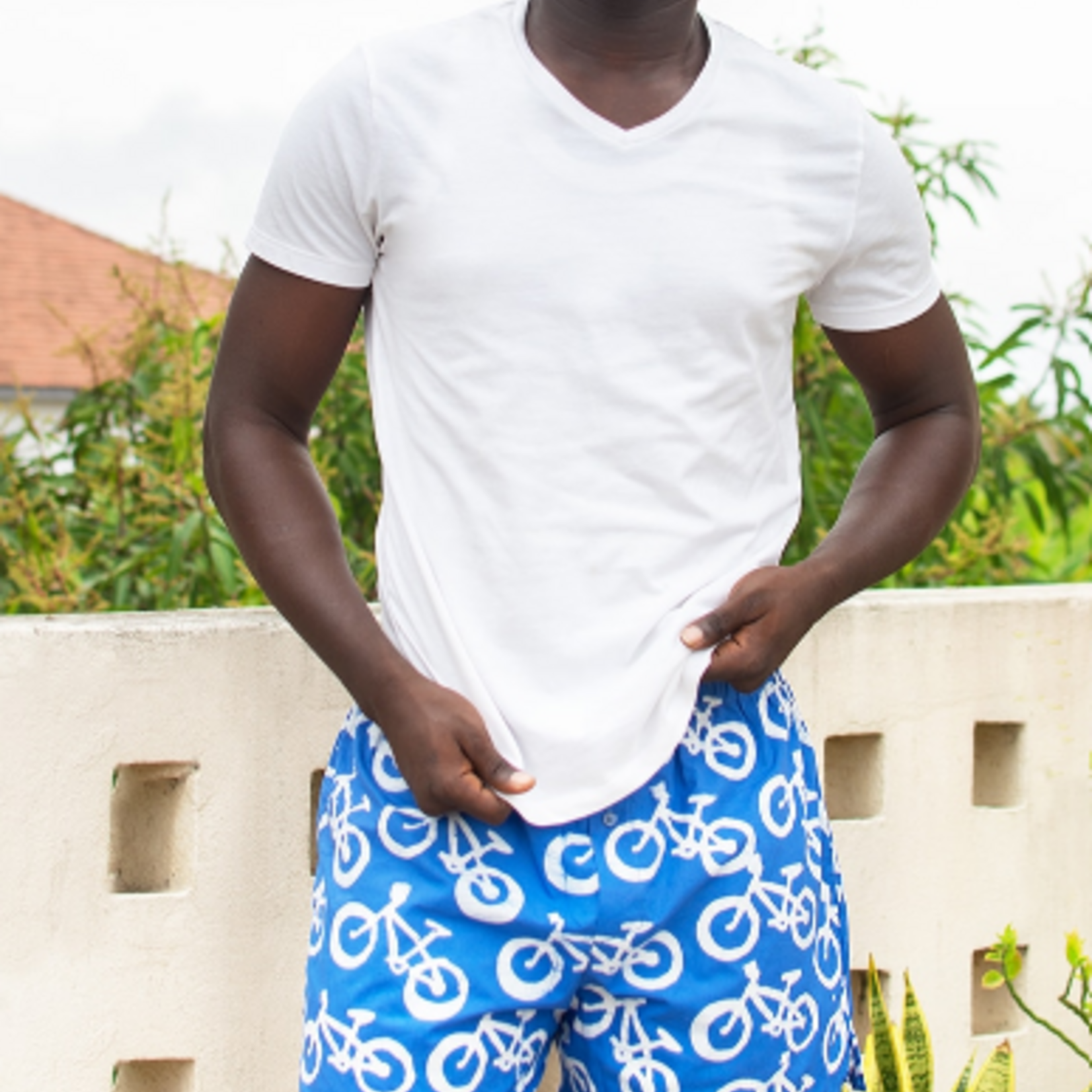 Global Mamas Boxers: Bikes-Blue-Organic-S