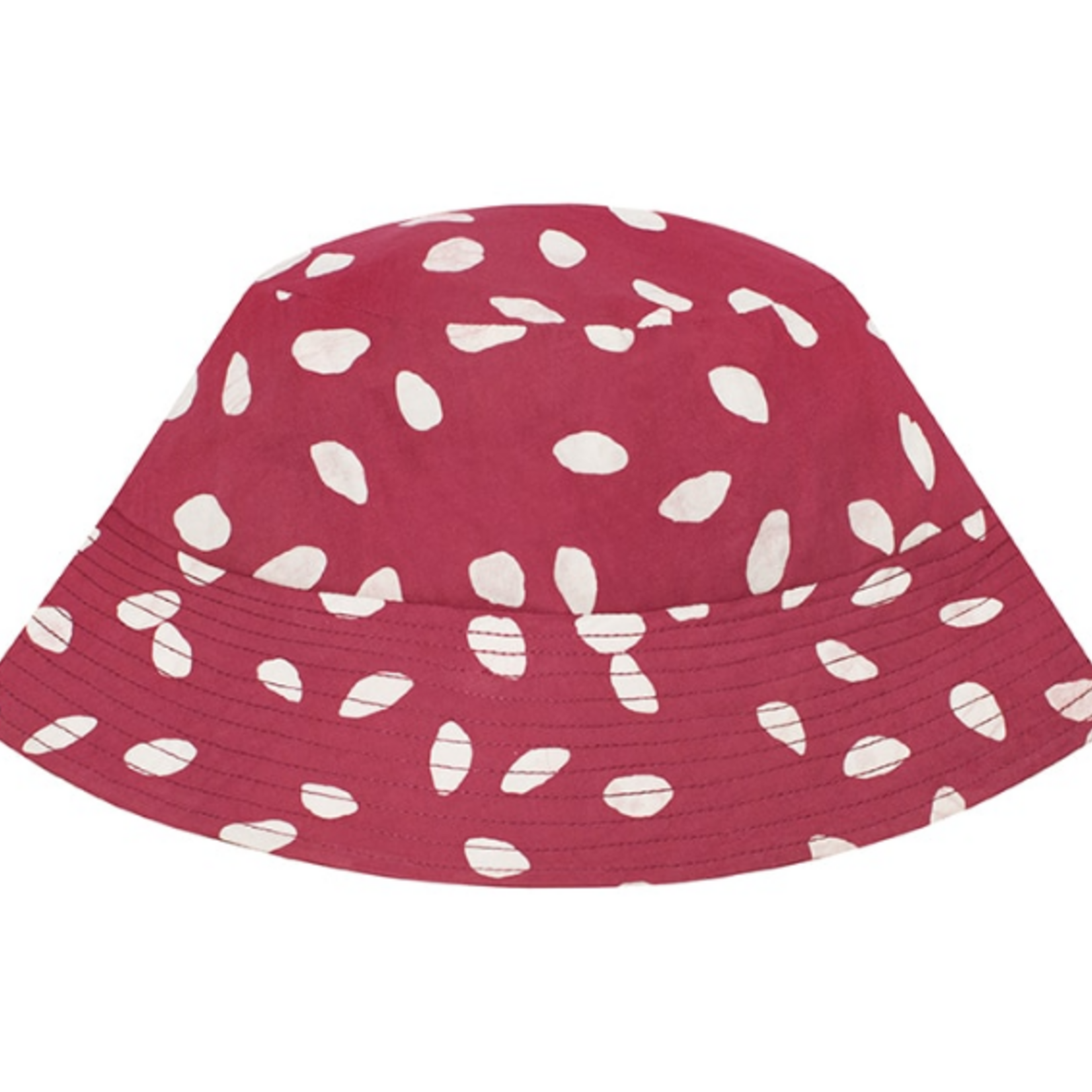 Global Mamas Adult Sun Hat: Leaf Dot-Rosewood-Organic-S/M