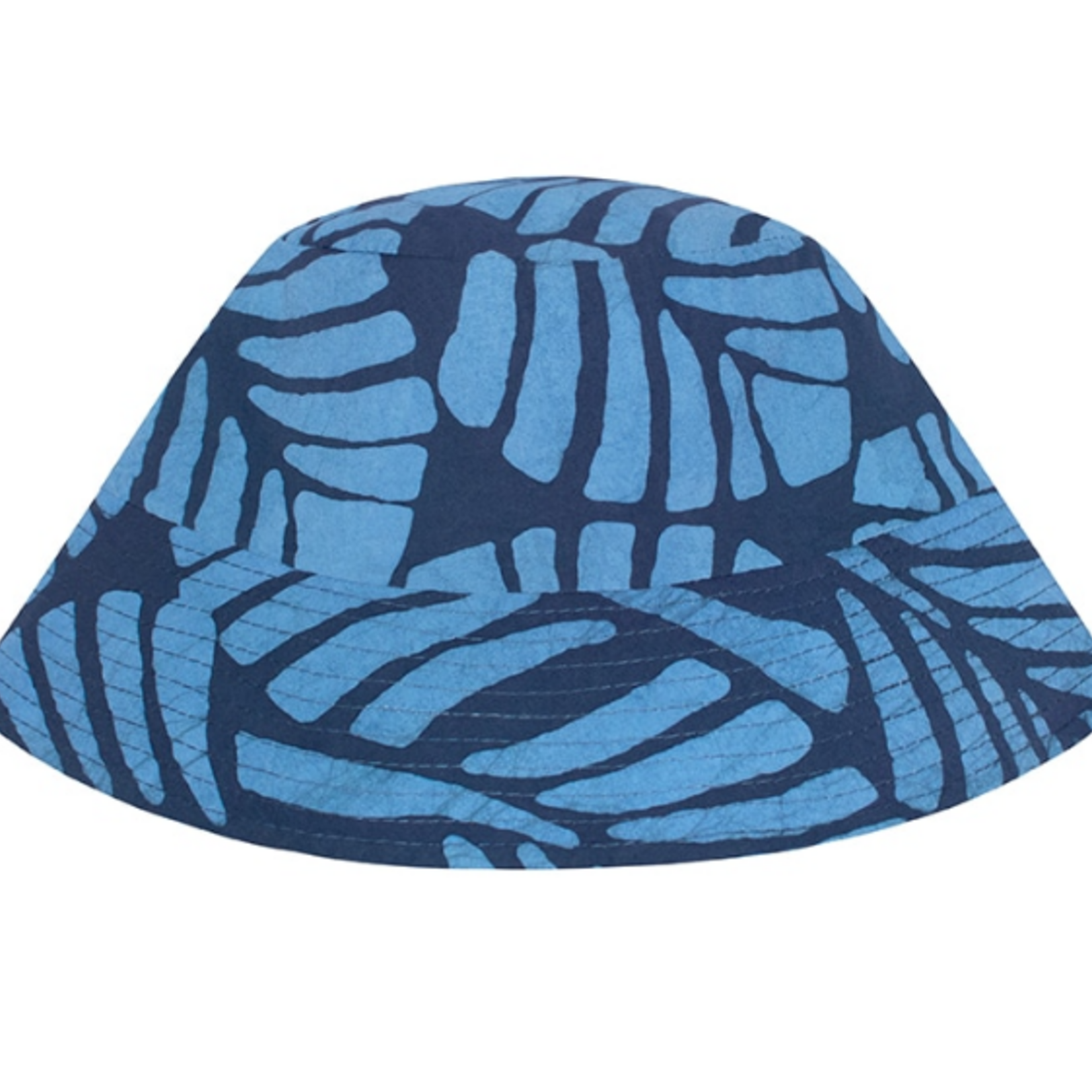Global Mamas Adult Sun Hat: Deco Leaf-Spruce-Organic-S/M