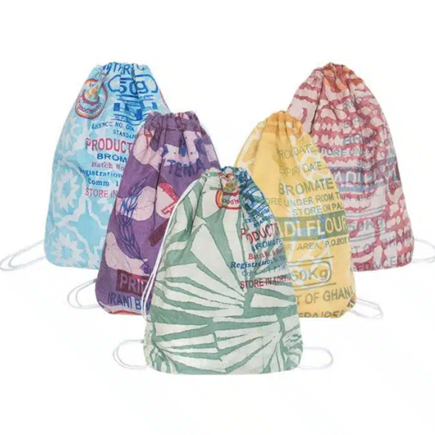 Global Mamas Eco Drawstring Bag: Flour Sack-Assorted