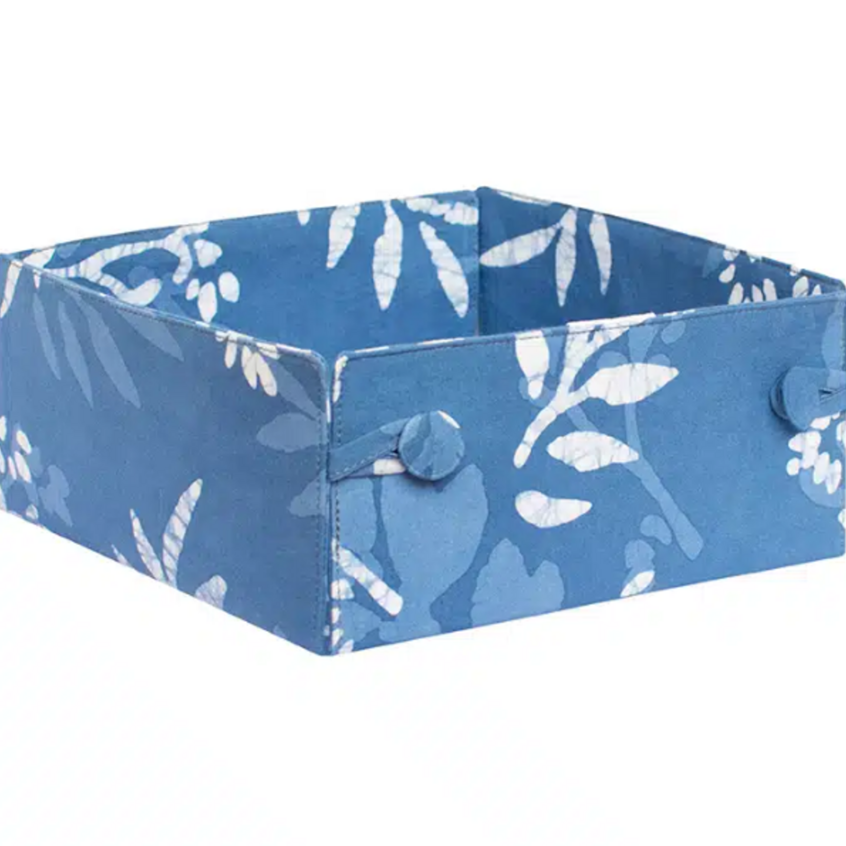 Global Mamas Button Basket: Forage-Stone Blue-Organic