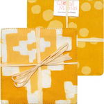 Global Mamas Coasters: Ikat-Gold-Organic