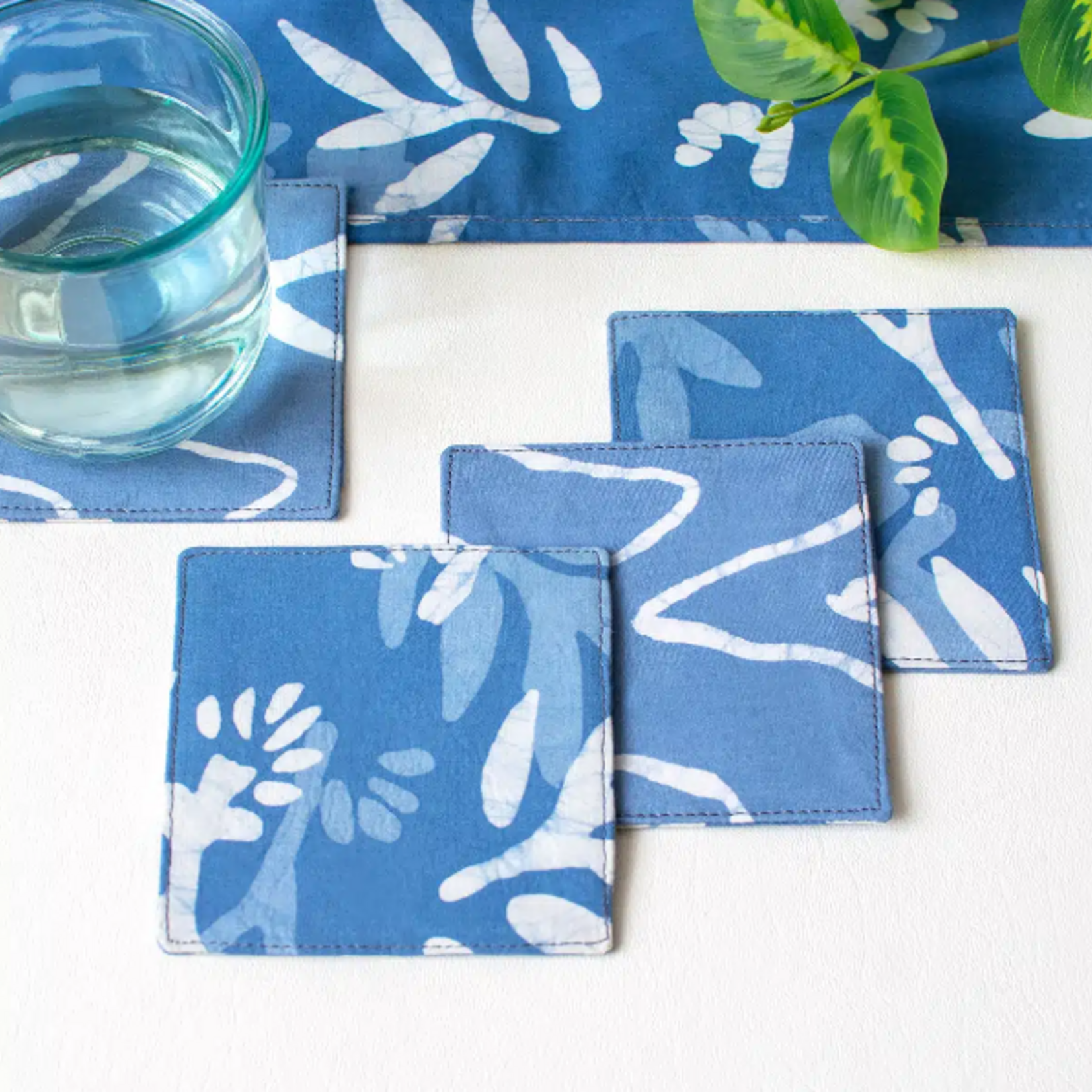 Global Mamas Coasters: Forage-Stone-Blue-Organic