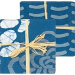 Global Mamas Coasters: Blooms-Indigo-Organic