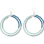Global Mamas Color Blocks Hoops: Earrings- Sea Glass