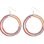 Global Mamas Color Block Hoops: Earrings-Rose