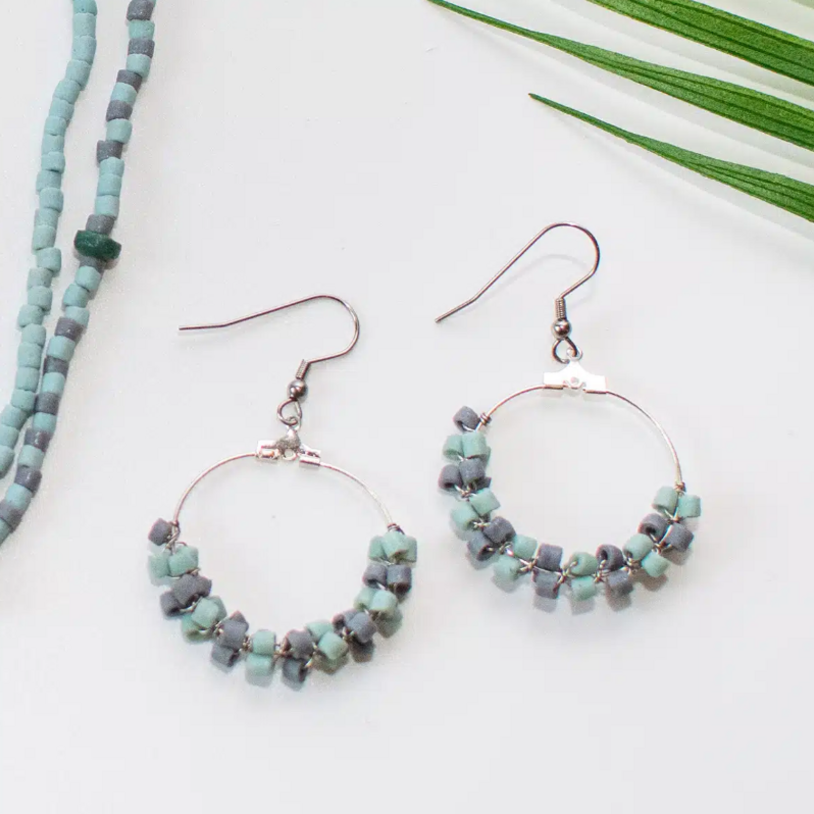 Global Mamas Drift: Earrings-Sea Glass