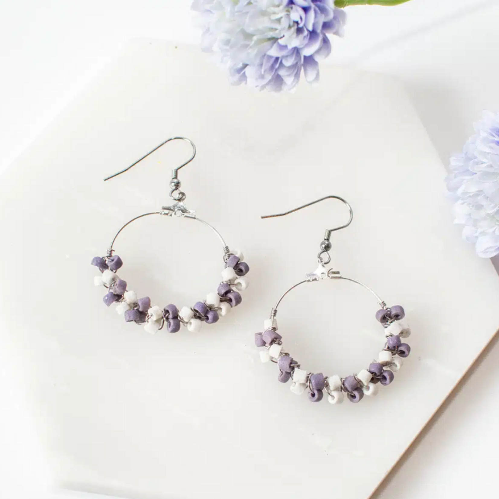 Global Mamas Drift: Earrings-Purple