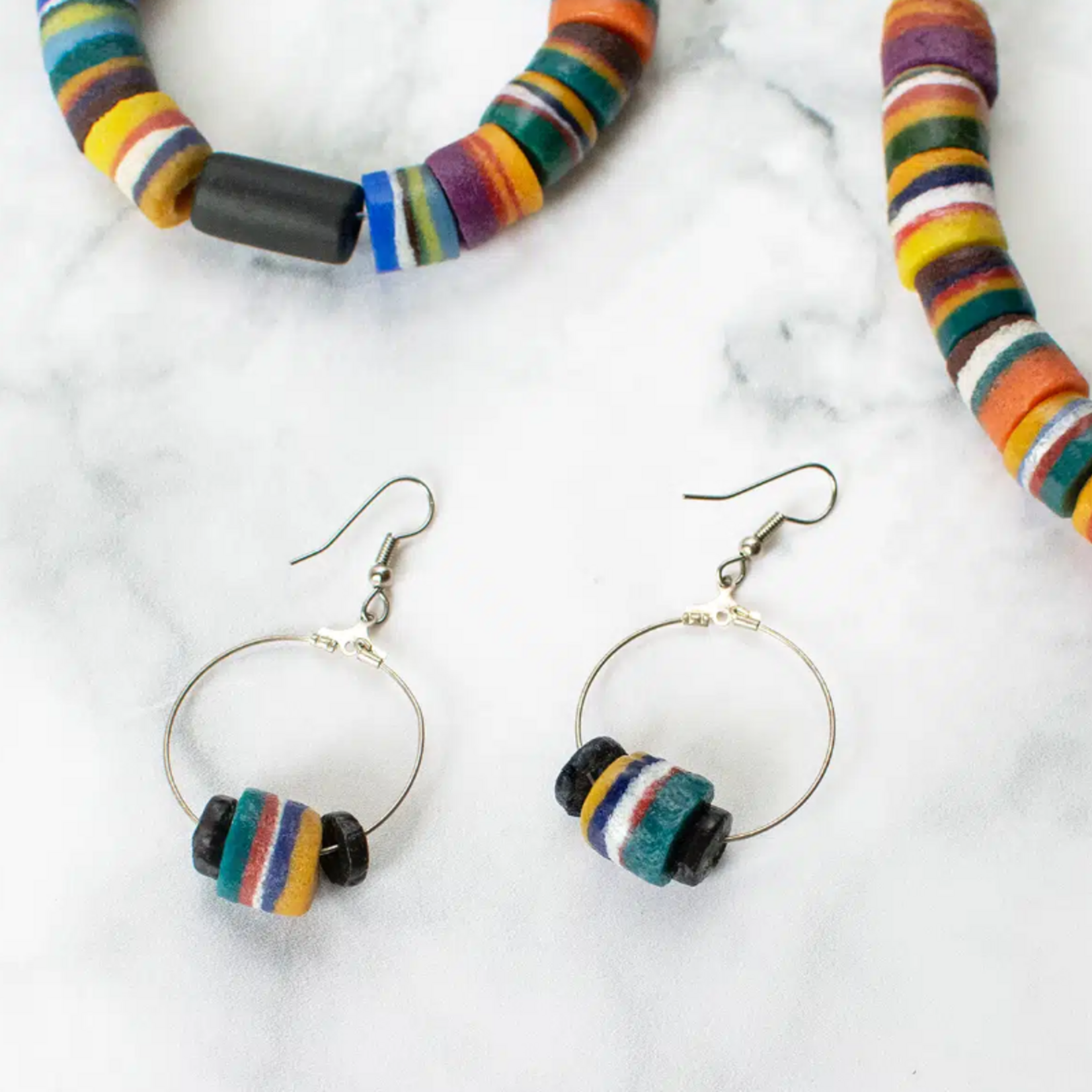 Global Mamas Rock Candy: Earrings-Rainbow