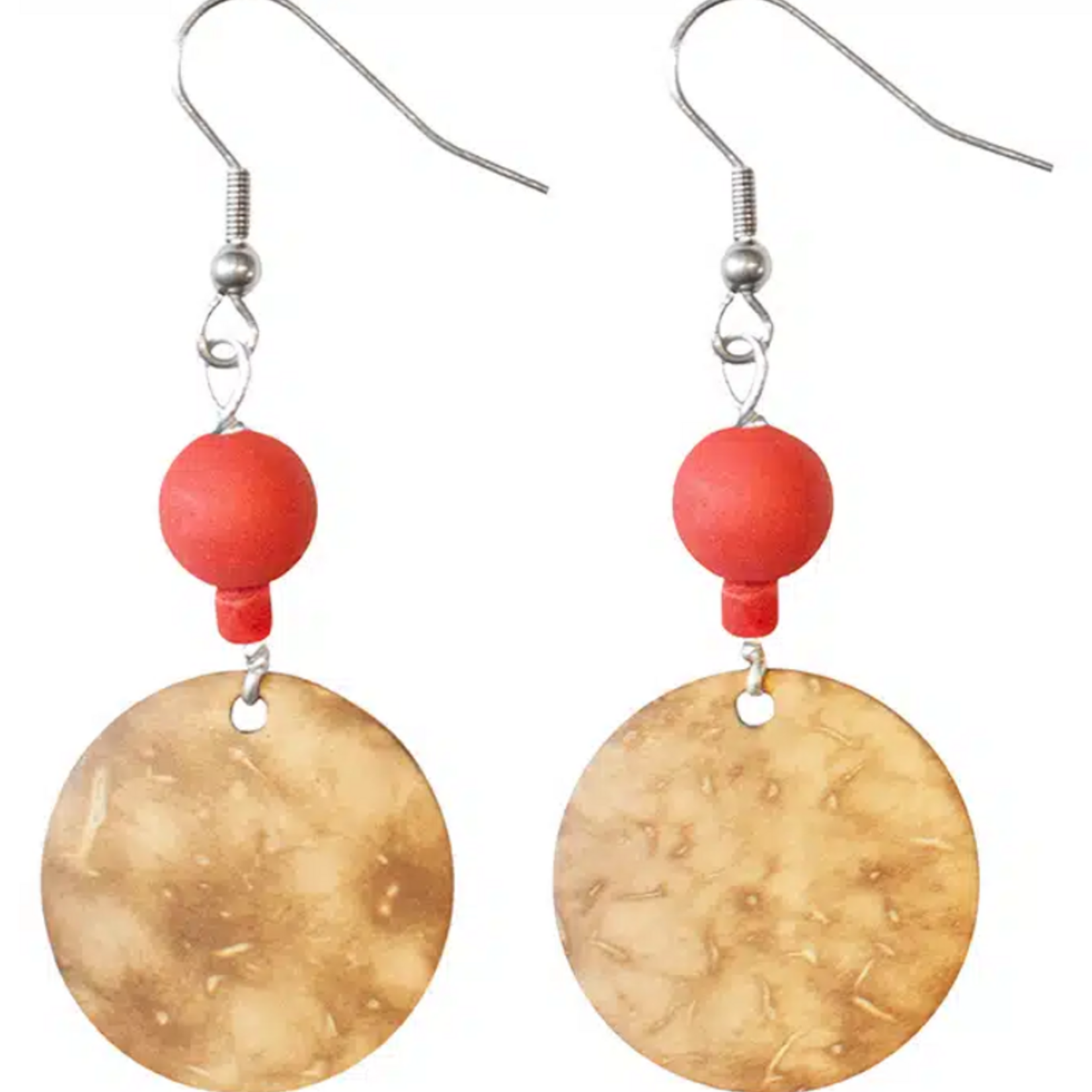 Global Mamas Coconut Dangle: Earrings-Poppy