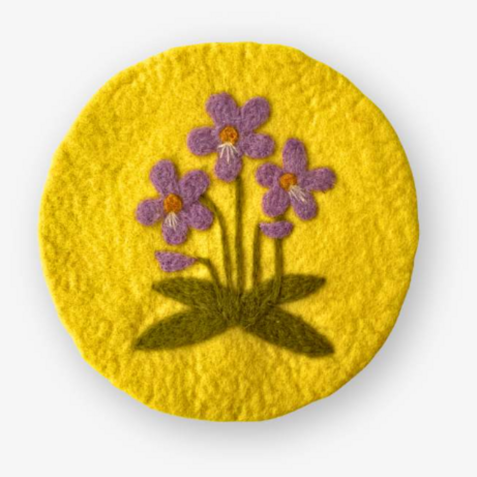 Ganesh Himal Flower of the Month-Violet Felt Trivet-Feb